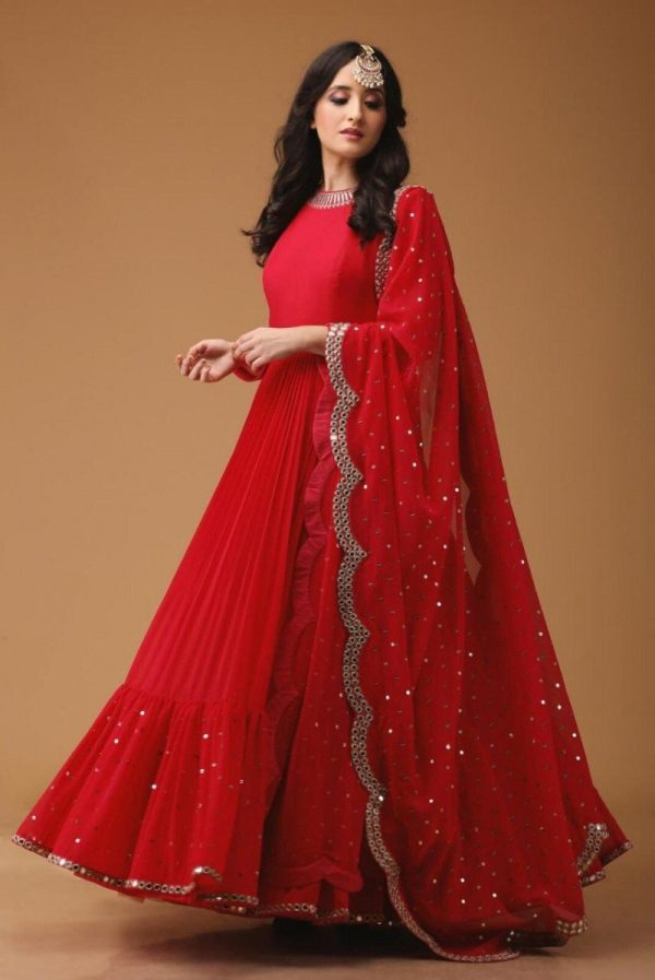 03 All functional Wear Red Long Gown